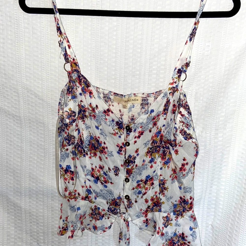 Floral cropped tank brand new size XXL